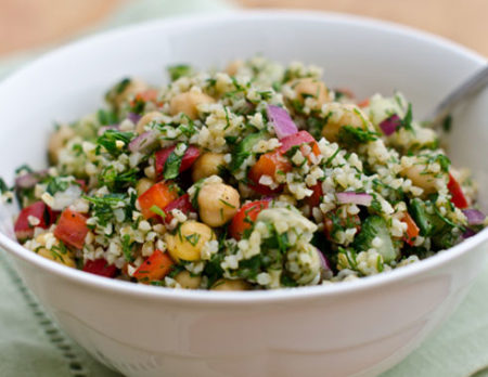 Bulgur Salad With Dill Vegetables And Chick Peas