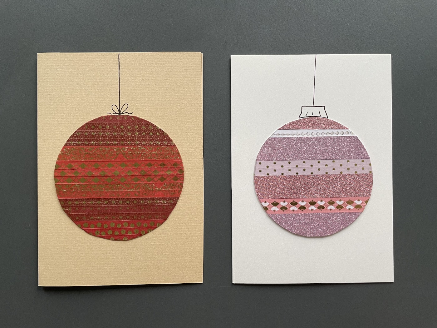 Weihnachtskarten: Weihnachtsbaumkugeln // HIMBEER