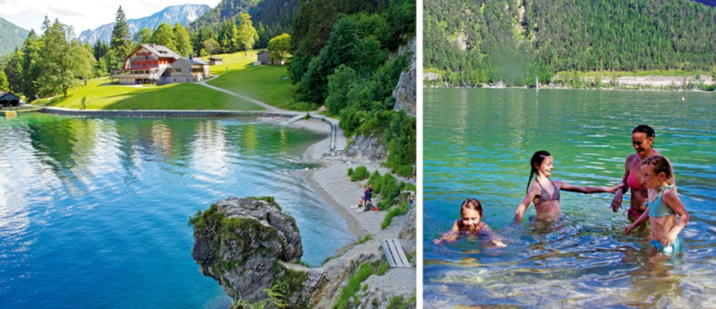 Kinder beim Baden in der Klamm | München mit Kind