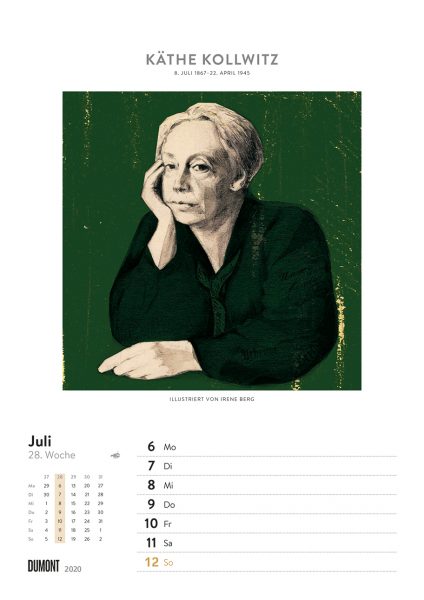 Wochenkalender 2020: Starke Frauen – Käthe Kollwitz // Himbeer