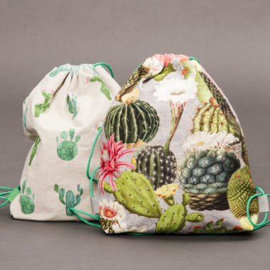 Turnbeutel Für Kinder Mit Kaktusmuster // Himbeer
