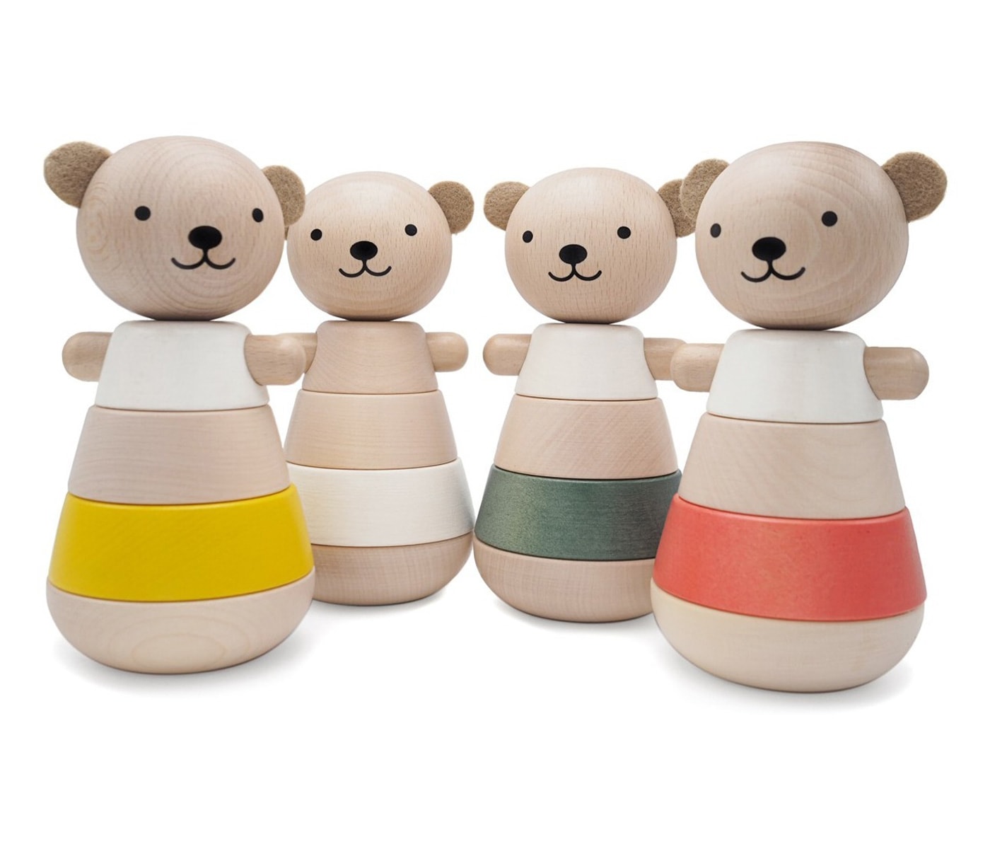 Schönes Spielzeug für kleine Kinder: Stapelbär aus Holz // HIMBEER
