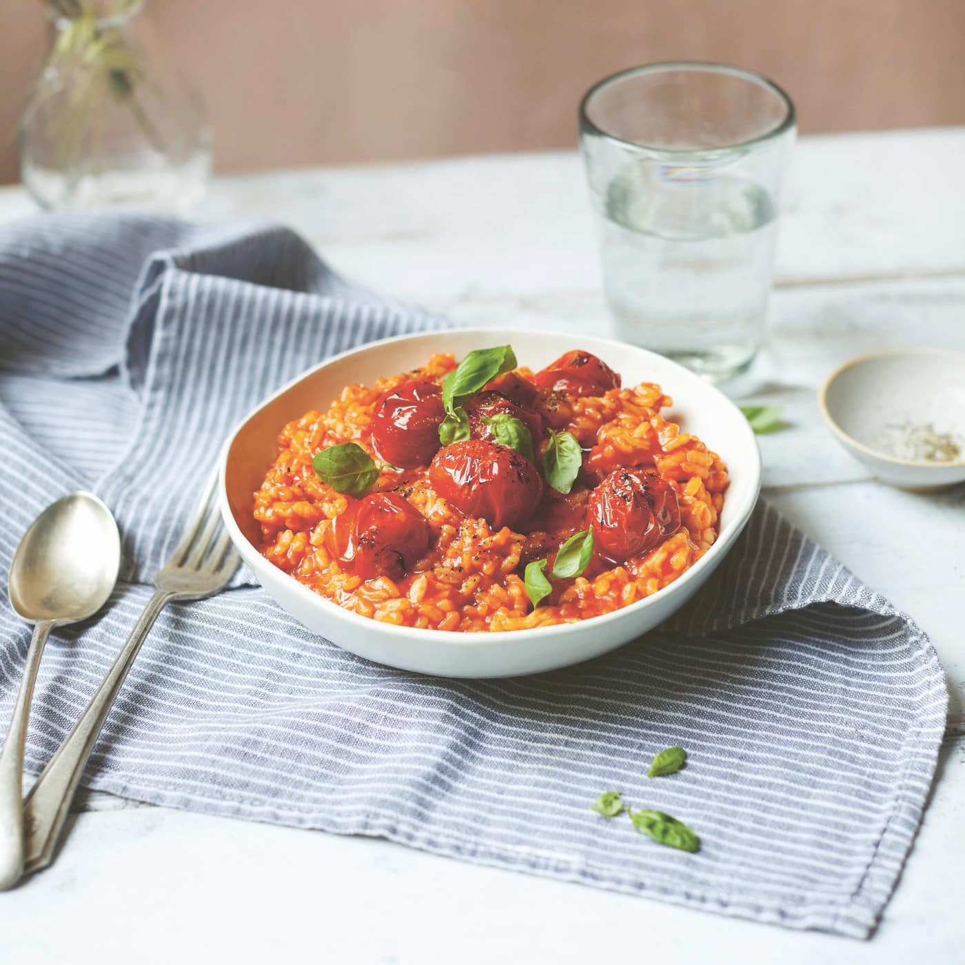 Risotto mit gebackenen Kirschtomaten // HIMBEER Risotto mit gebackenen Kirschtomaten // HIMBEER