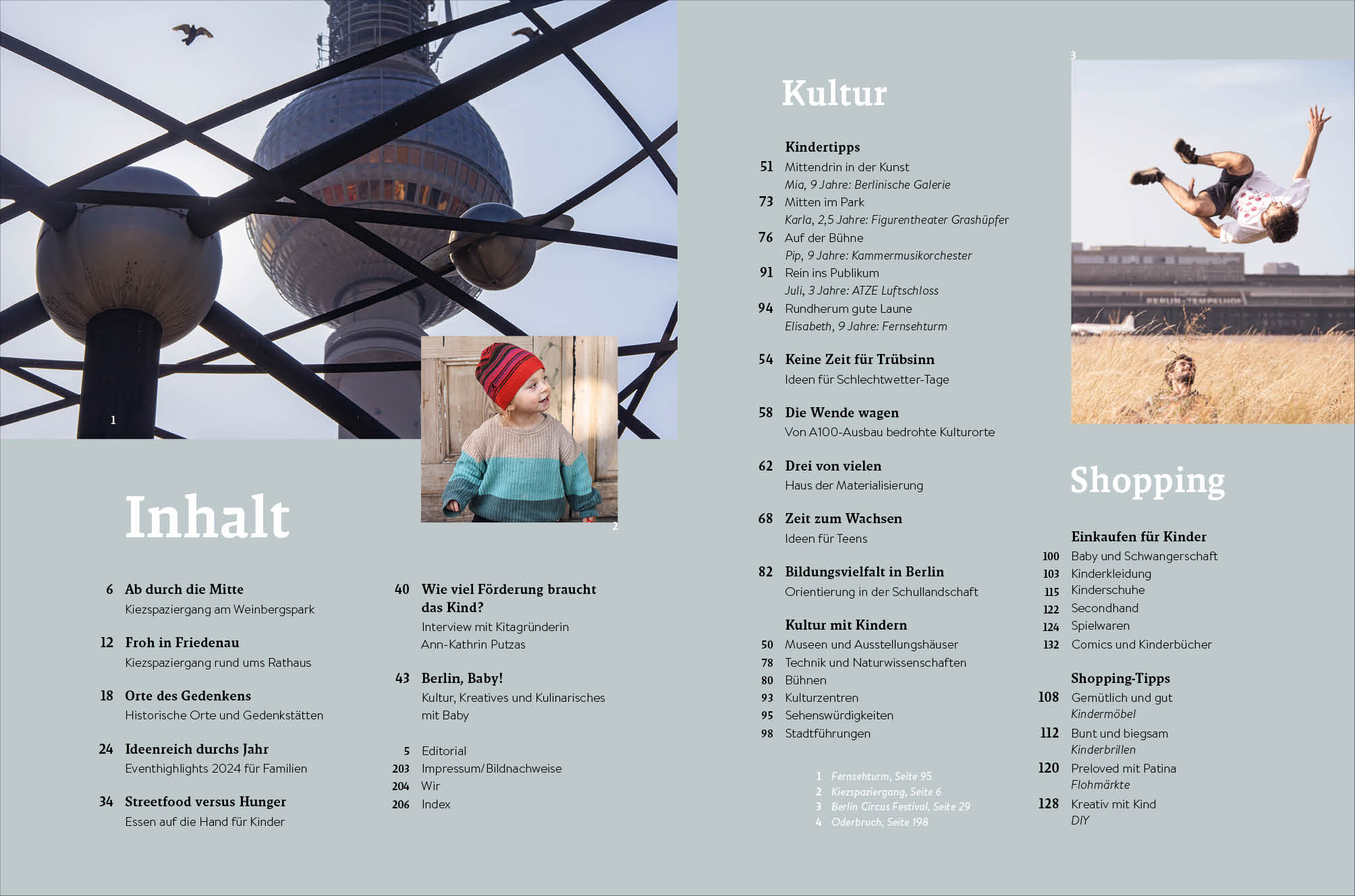 Das Jährlich Neu Erscheinende Buch Von Himbeer – Inhaltsverzeichnis Im Familien-Freizeit-Guide Berlin Mit Kind 2024 // Himbeer