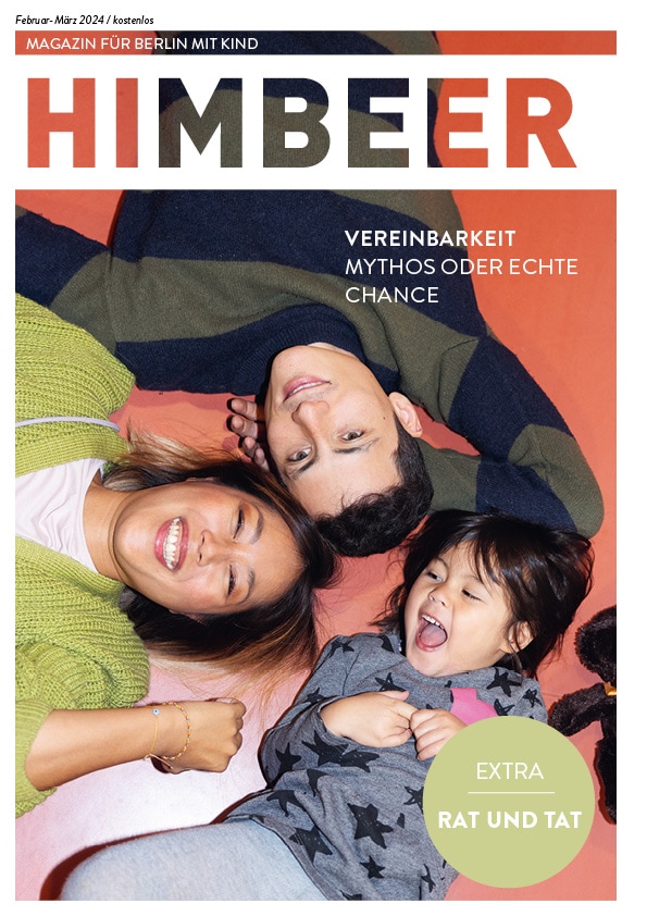 Cover Himbeer Magazin Februar-März 2024: Vereinbarkeit Familie Und Beruf – Titelstory // Himbeer