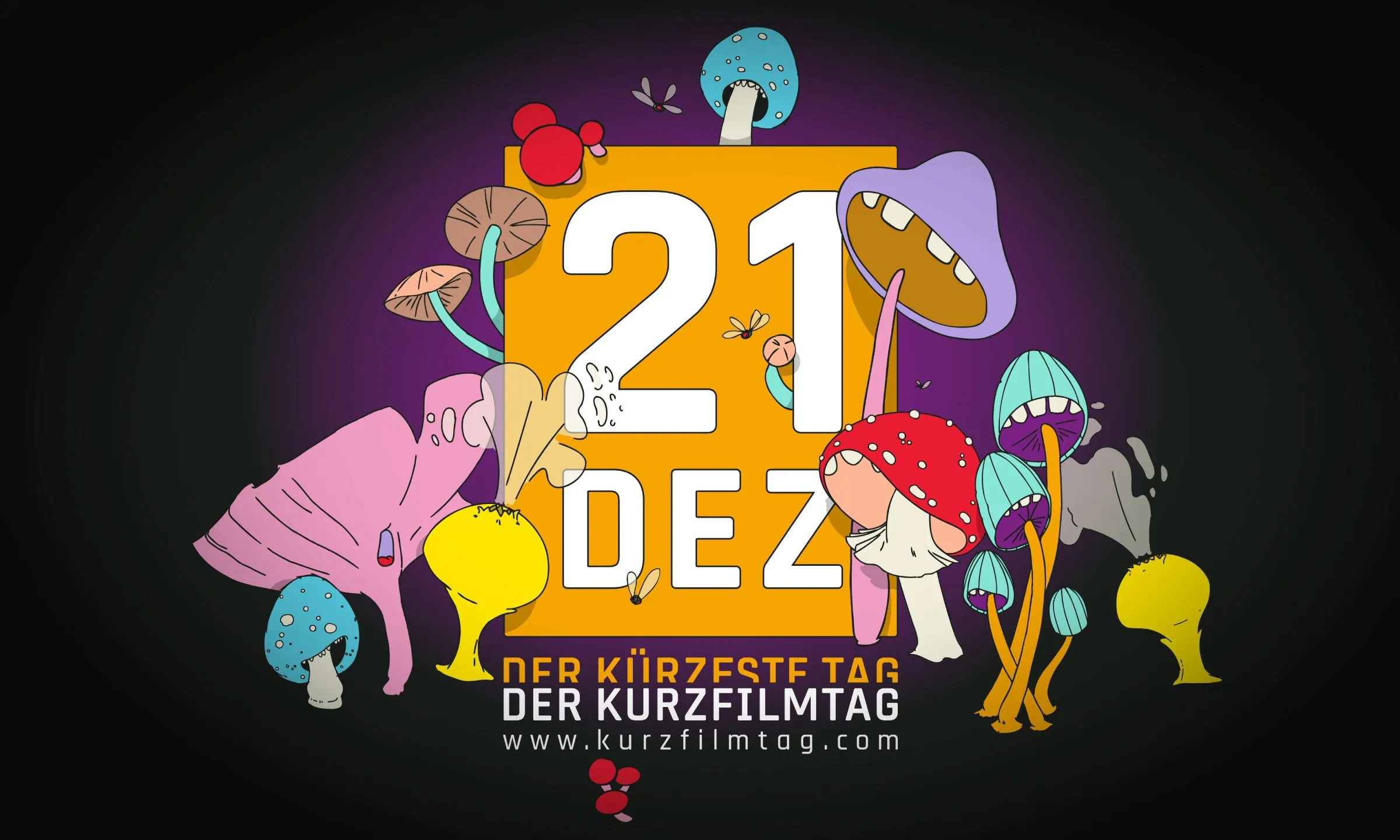 Feste Und Festivals Im Dezember: Logo Des Kurzfilmtages 2024 // Himbeer