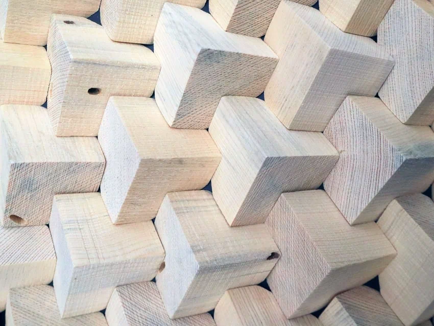 Topologisch Ineinander Greifende Bauteile Aus Käferbefallenem Fichtenholz // Himbeer