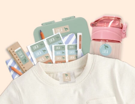 Kombiset Namens- Und Textilaufkleber Von Gutmarkiert // Himbeer