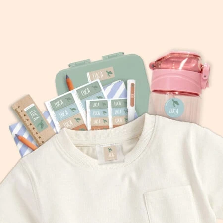 Kombiset Namens- Und Textilaufkleber Von Gutmarkiert // Himbeer